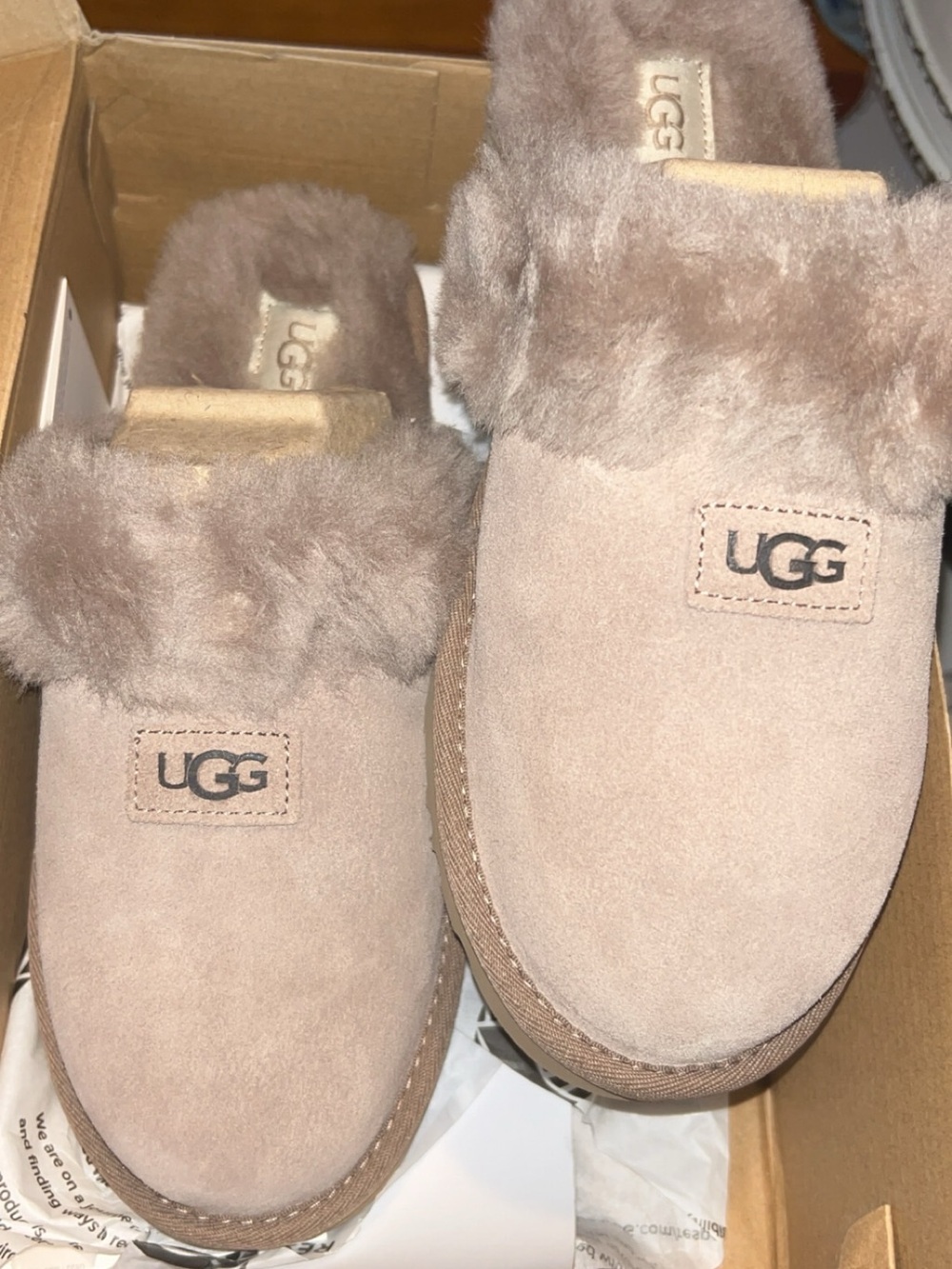UGG Women's Plush Shearling Slide - Taupe